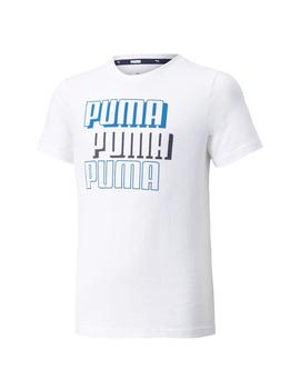 Camiseta Puma Alpha Blanco/Azul Niño