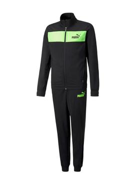 Chandal Puma Poly Suit Negro/Verde Niño