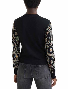 Jersey Desigual Estrasburgo Negro/Multicolor Mujer