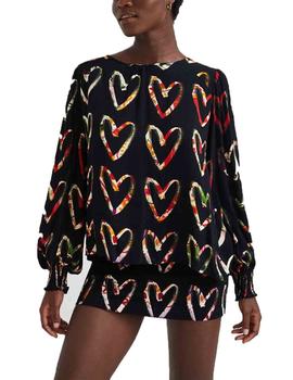 Blusa Desigual Gerbera Negro Mujer