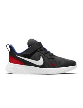 Zapatillas Nike Revolution 5 (PSV) Negro/Rojo/Azul