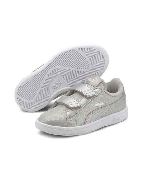 Puma Smash v2 Plata Niña