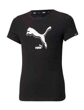 Camiseta Puma Power Logo Negro/Blanco Niña