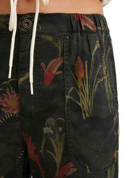 Pantalon Desigual Camotiger Verde oliva Mujer