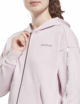 Chaqueta Reebok Piping Pack Full Zip Rosa Mujer