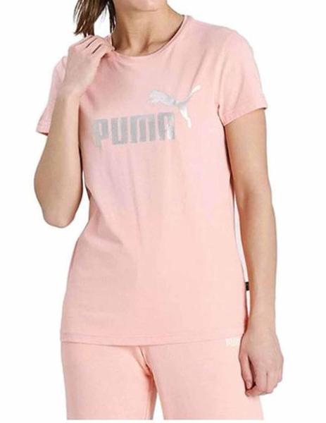 Camiseta ESS+ Metallic Rosa Mujer