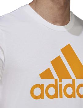 Camiseta Adidas M BL SJ Blanco/Naranja Hombre