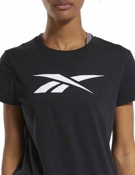 Camiseta Reebok TE Ghraphic Vector Negro Mujer