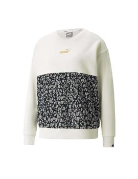 Sudadera Puma Winterized Marfil/Animal Print Mujer