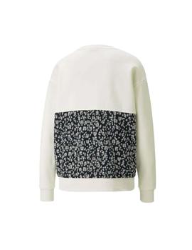 Sudadera Puma Winterized Marfil/Animal Print Mujer