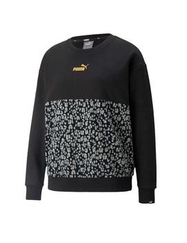 Sudadera Puma Winterized Negro/Animal Print Mujer