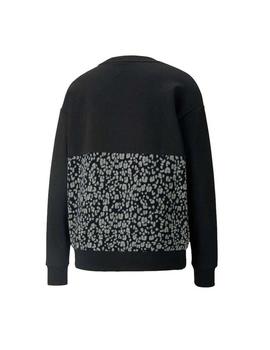 Sudadera Puma Winterized Negro/Animal Print Mujer