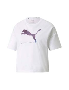 Camiseta Puma Cyber Graphic Blanco Mujer