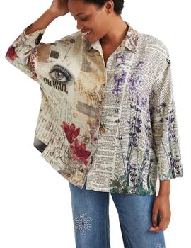 Camisa Desigual New York Blanco/Multicolor Mujer