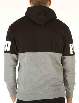 Sudadera Puma Power Colorblock Negro/Gris Hombre