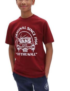 Camiseta Vans para Niño Original Grind Granate