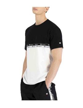 Camiseta Champion MC Blanco/Negro Hombre