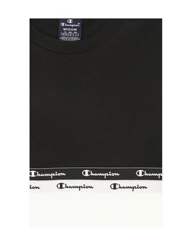 Camiseta Champion MC Blanco/Negro Hombre