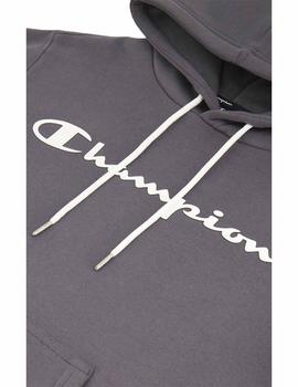 Sudadera Champion c/Capucha Gris Oscuro Hombre