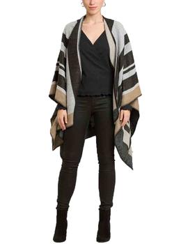 Poncho Naf Naf VPonchity Gris/Negro/Marron Mujer