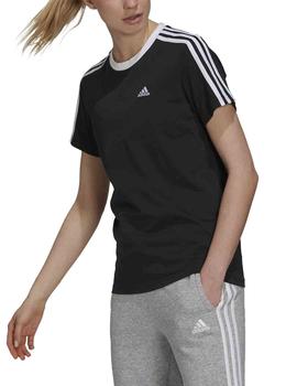 Camiseta Adidas W 3S BF Negro/Blanco Mujer