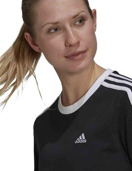 Camiseta Adidas W 3S BF Negro/Blanco Mujer