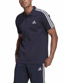 Polo Adidas M 3S PQ PS Marino/Blanco Hombre