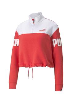 Sudadera Puma Power Half Zip Rosa/Blanco Mujer