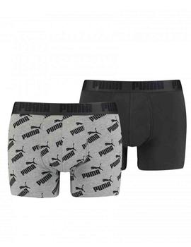 Calzoncillos Puma AOP Boxer 2P Gris/Antrc Hombre