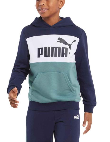 Sudadera Puma ESS+ Colorblock Mno/Verde/Bco