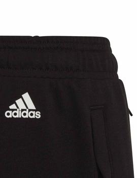 Pantalon Adidas B Logo Negro/Blanco Niño