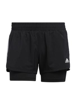 Short Adidas Pacer 3S 2 IN 1 Negro Mujer