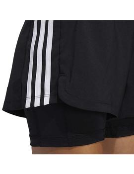 Short Adidas Pacer 3S 2 IN 1 Negro Mujer