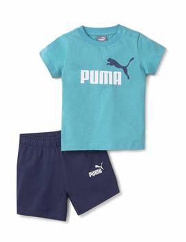 Set Puma Minicats Tee&Shorts Verde/Marino