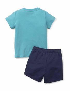 Set Puma Minicats Tee&Shorts Verde/Marino