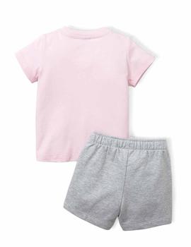 Set Puma Minicats Tee-Short Rosa/Gris Niña