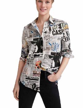 Camisa Desigual Breaking News Multicolor Mujer