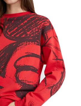 Sudadera Desigual Play Mickey Rojo Mujer