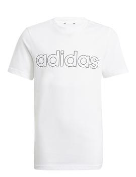 Camiseta Adidas B LIN T Blanco/Negro Niño