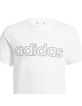 Camiseta Adidas B LIN T Blanco/Negro Niño