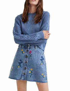 Falda Desigual Denim Berna Azul Mujer