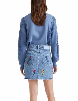 Falda Desigual Denim Berna Azul Mujer