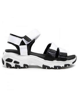 Sandalia Skechers D'Lites blanco/negro Mujer