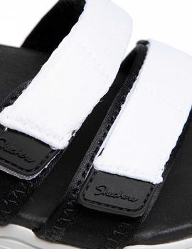 Sandalia Skechers D'Lites blanco/negro Mujer