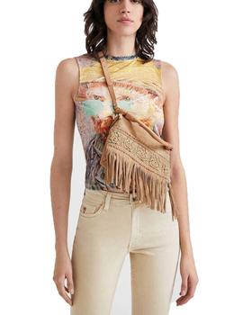 Bolso Desigual Crochet Otterlo Beige Mujer