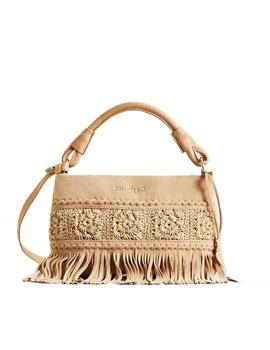 Bolso Desigual Crochet Otterlo Beige Mujer