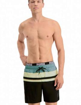 Bañador Puma Heritage Stripe Negro/verde Hombre