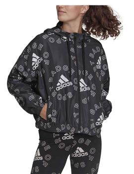 Cortavientos Adidas W BLUV Q1 Negro/Blanco Mujer