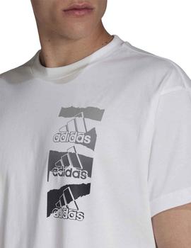 Camiseta Adidas M BL Q2 Blanco