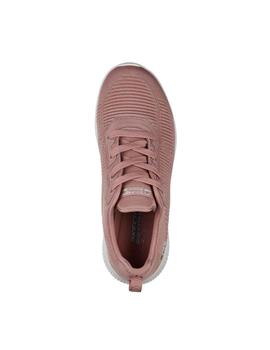 Zapatilla Skechers Bobs Squad Tough Talk Rosa